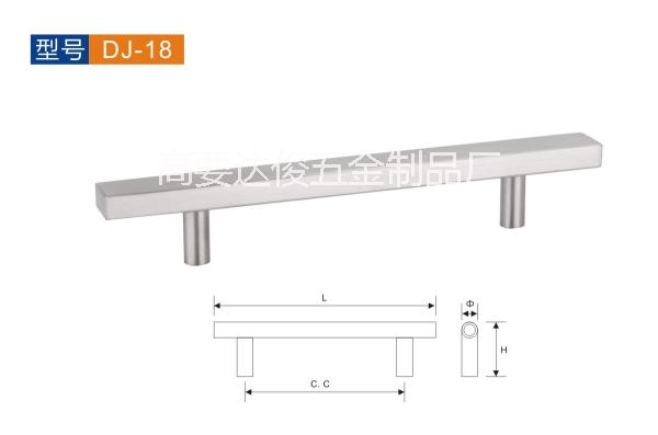 DJ18不锈钢空心方T拉手  圆脚