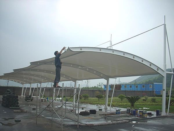 上海膜結(jié)構(gòu)停車棚圖片/上海膜結(jié)構(gòu)停車棚樣板圖 (1)