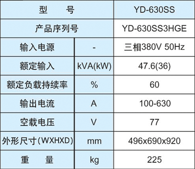 供应松下晶闸管控制直流焊机YD-630SS，松下晶闸管控制直流焊机YD-630SS厂家直销图片