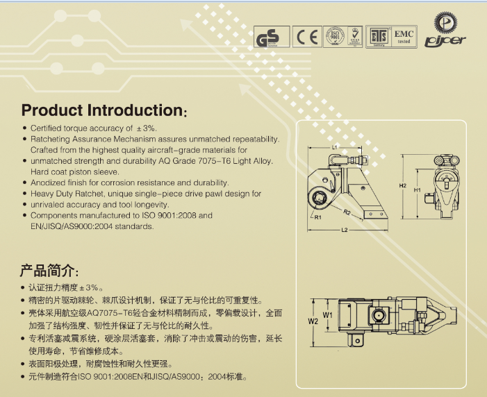 驱动式液压扳手品牌，进口驱动式液压扳手品牌