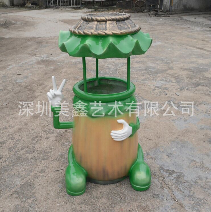廠家直銷 玻璃鋼 雕塑 卡通 垃圾桶圖片