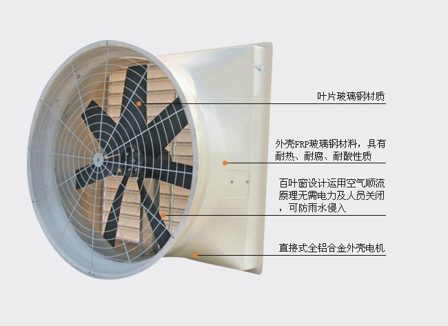 FRP型玻璃钢喇叭抽风扇 批发图片