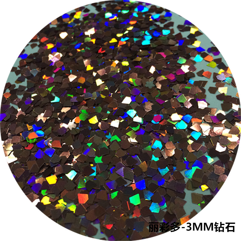 供應(yīng)用于工藝品的鉆石形狀PET閃光亮片批發(fā)，深圳金蔥粉廠家