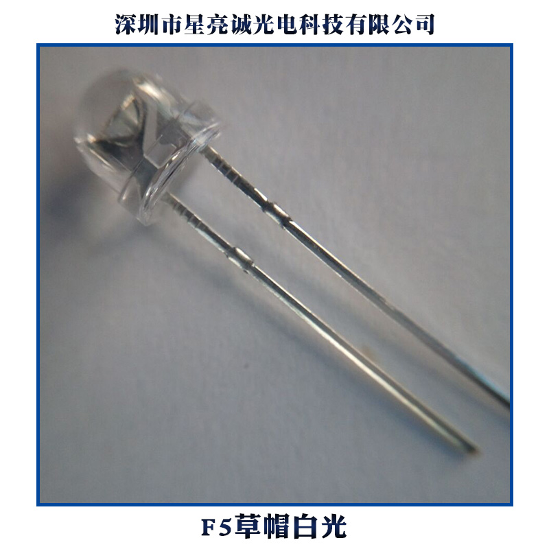 供应用于|发光字的F5草帽白光、5MM草帽白光LED/|发光二极管/超高亮低光衰工艺/质保两年