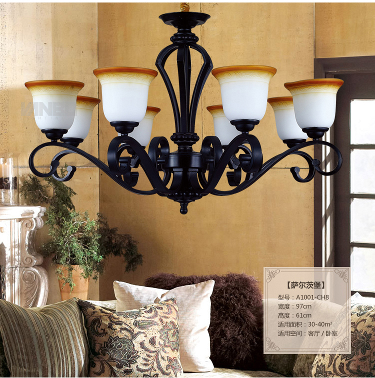 萬(wàn)柏鐵藝客廳餐廳臥室大廳酒店燈圖片