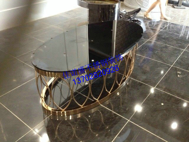 供應(yīng)酒店不銹鋼家具、定制不銹鋼茶幾腳、玫瑰金KTV茶幾
