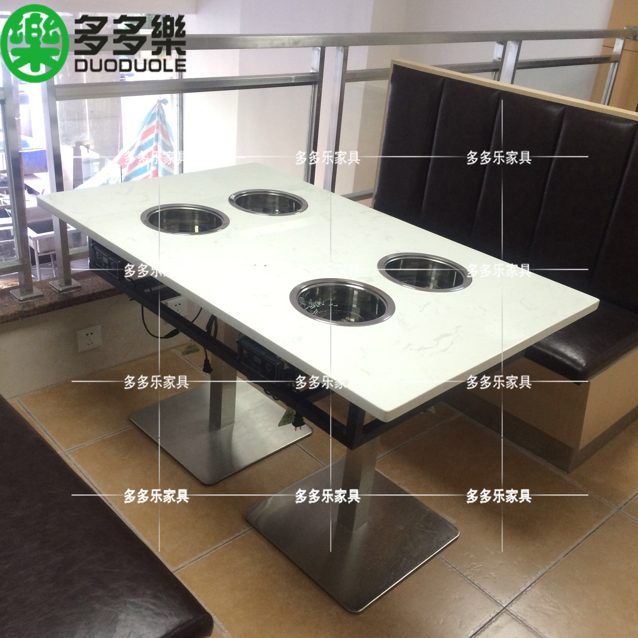 大理石餐廳餐桌 火鍋餐桌椅圖片/大理石餐廳餐桌 火鍋餐桌椅樣板圖 (3)