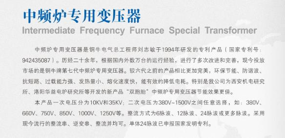 中頻爐專用變壓器圖片