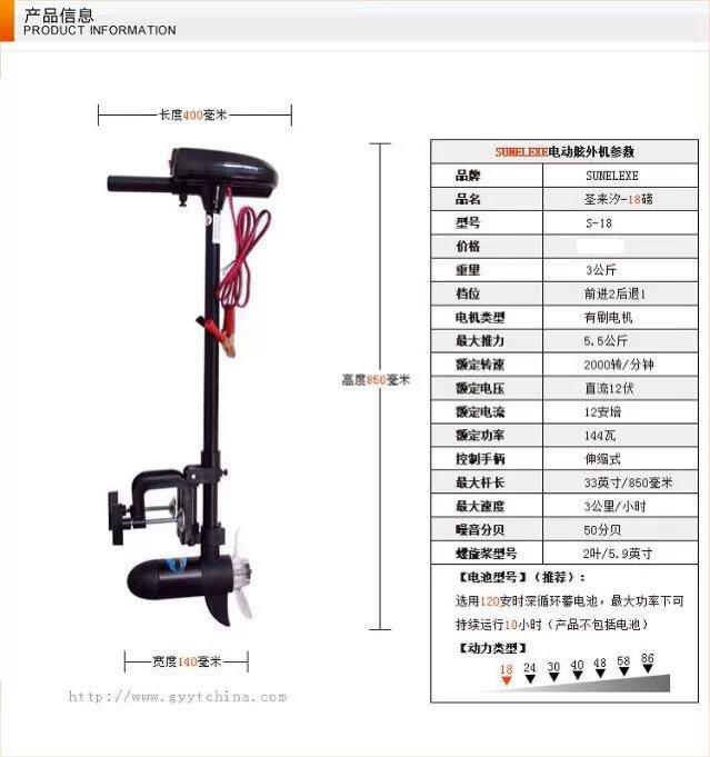 广州市圣来汐电动推进器18磅厂家