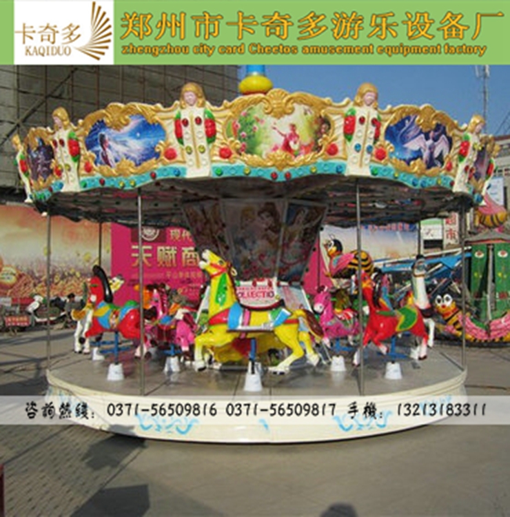 12座雙飛檐豪華游樂轉馬圖片/12座雙飛檐豪華游樂轉馬樣板圖 (3)