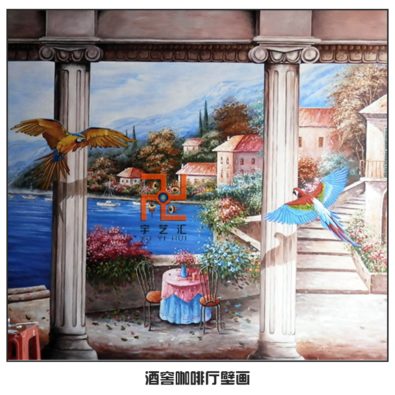 酒窖咖啡廳壁畫圖片/酒窖咖啡廳壁畫樣板圖 (4)