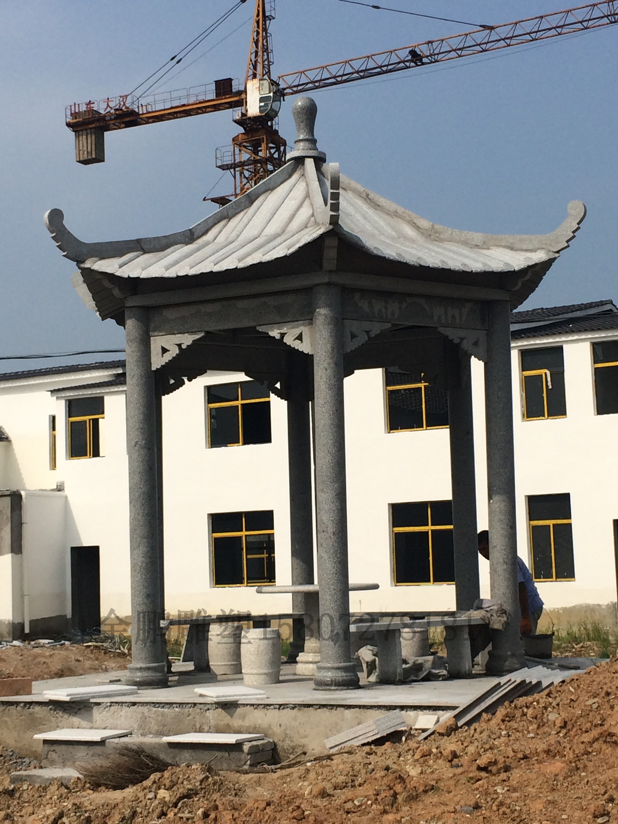 涼亭 六角涼亭 石亭