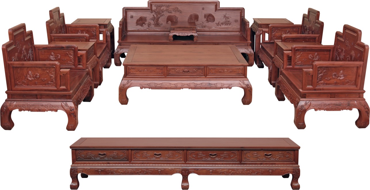 雍王府紅木/羅漢吉祥沙發(fā)/緬花圖片