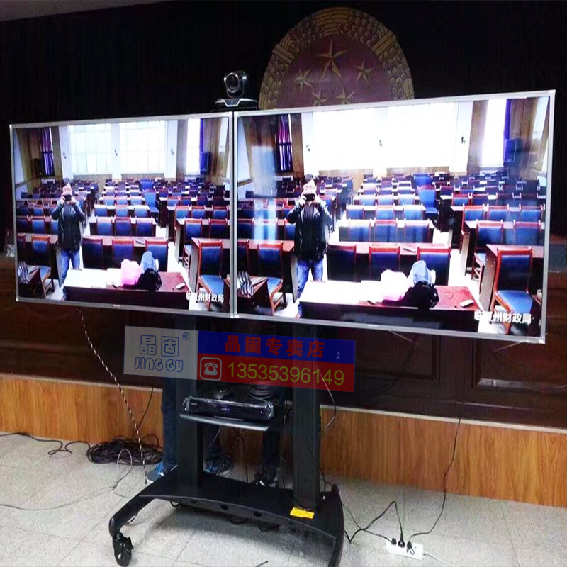 NB雙屏?xí)h雙屏電視移動推車圖片