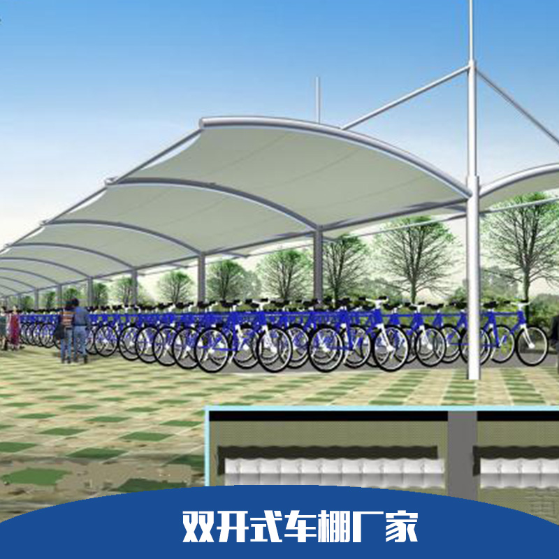 雙開式車棚廠家圖片/雙開式車棚廠家樣板圖 (2)