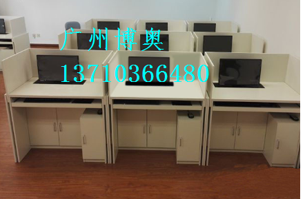 屏風(fēng)升降電腦桌，升降屏風(fēng)考試桌