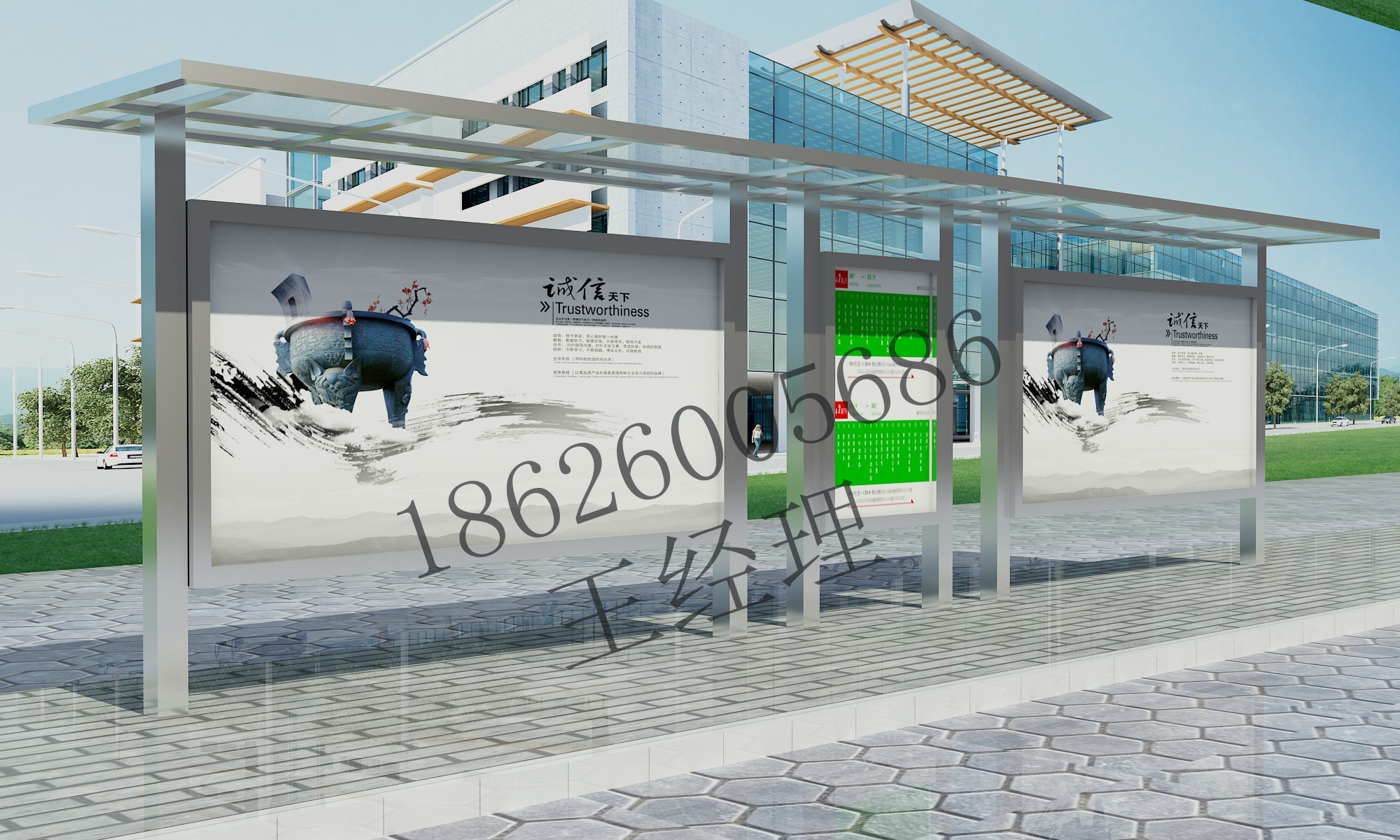 供應湖北孝感不銹鋼宣傳欄圖片