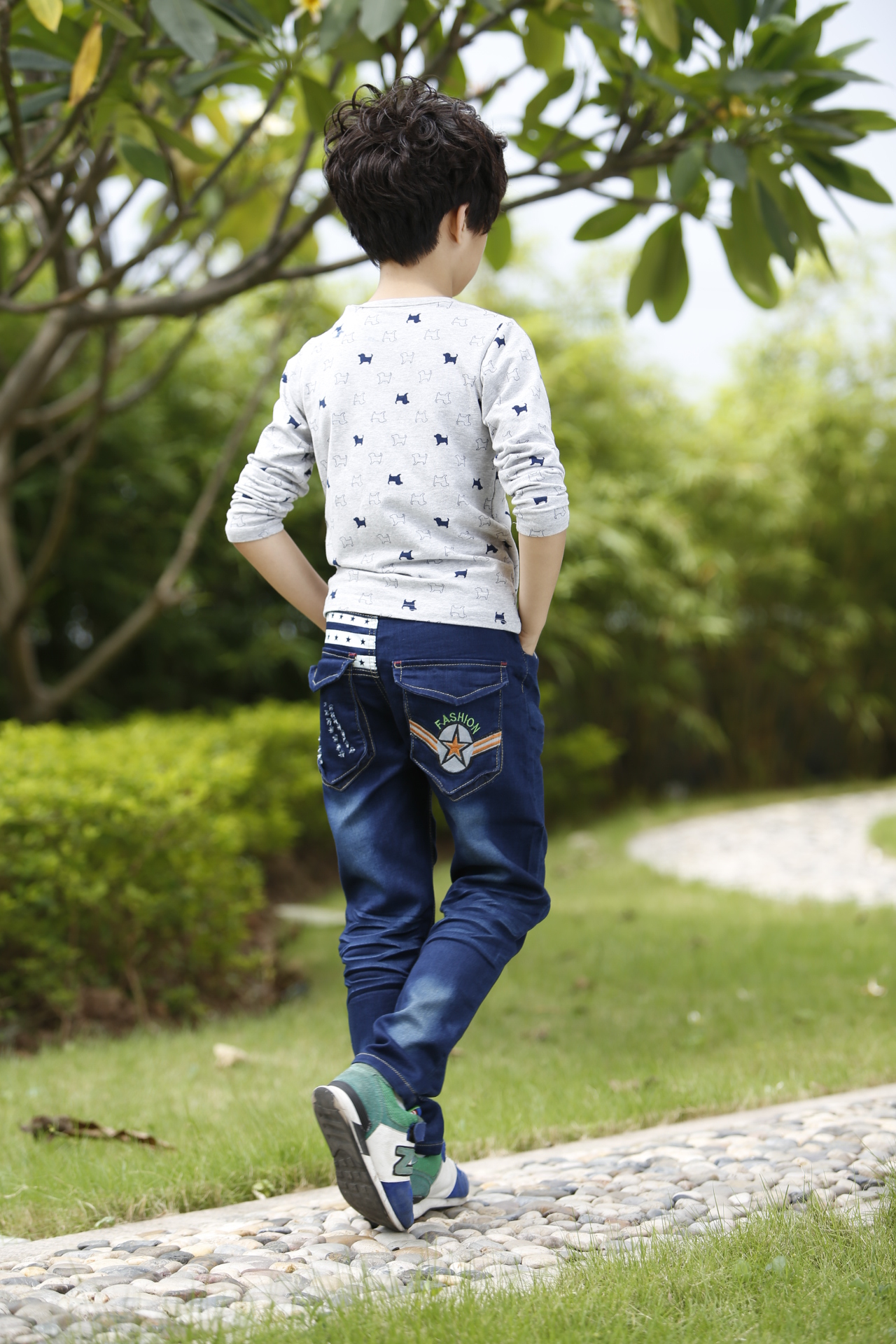 兒童牛仔長褲圖片/兒童牛仔長褲樣板圖 (1)