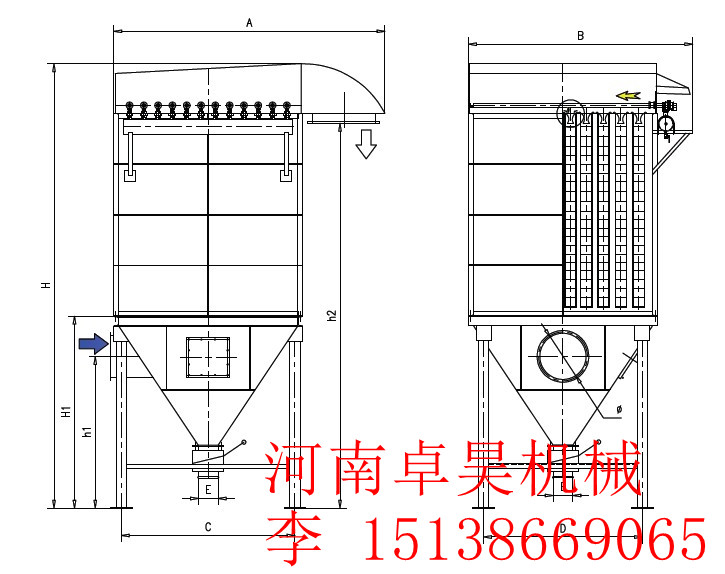 邵阳卓昊除尘器脱硫除尘器放心省心 卓昊MC-96单机脉冲除尘器图片