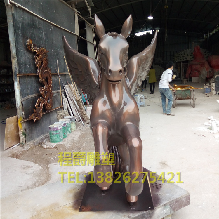 仿古銅玻璃鋼飛馬雕塑定制圖片/仿古銅玻璃鋼飛馬雕塑定制樣板圖 (4)