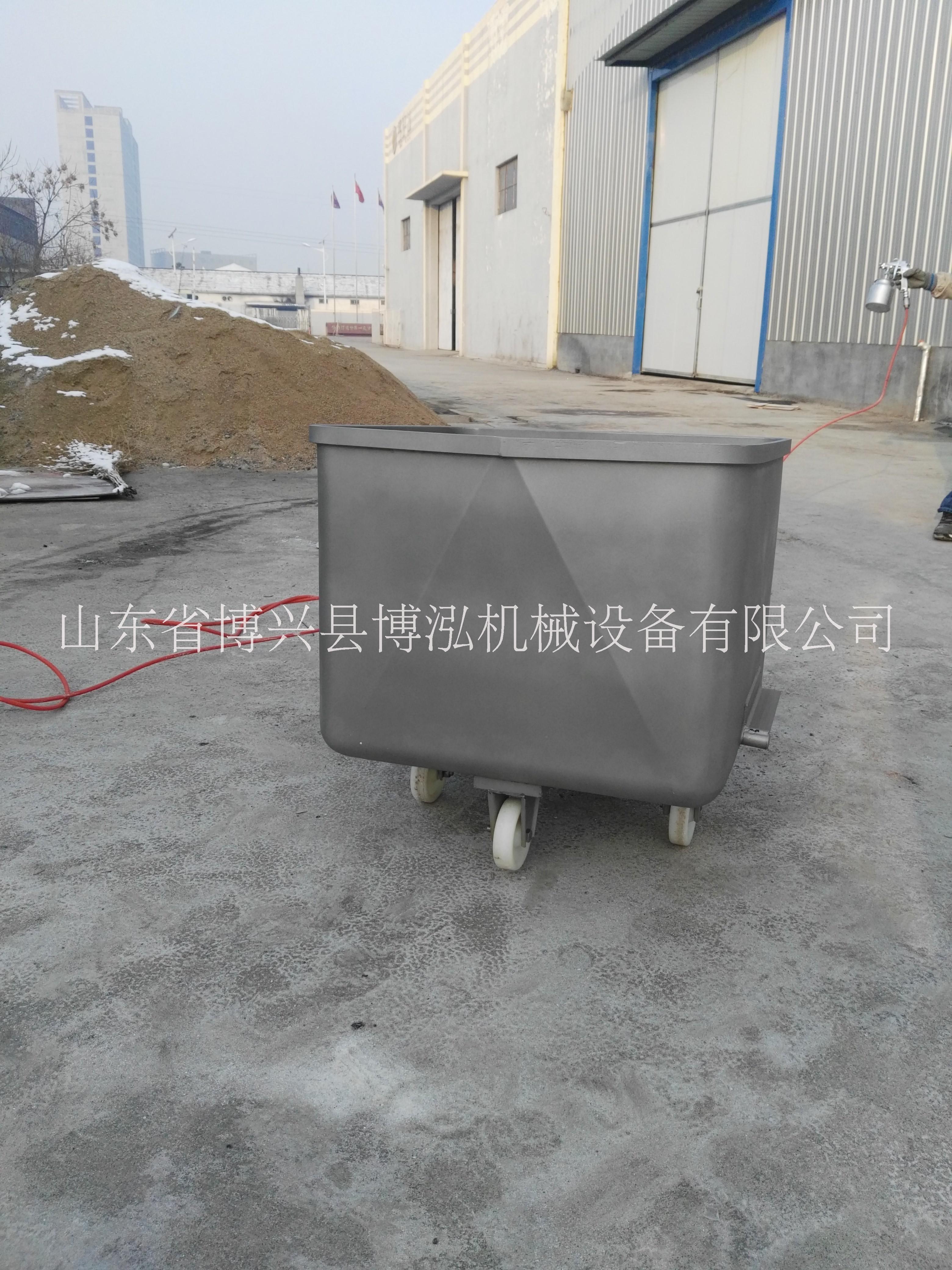 不锈钢200L标准肉料车圆角桶车不锈钢200L标准肉料车圆角桶车 内蒙古阿拉善料车生产厂家