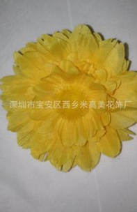 厂家直销手工定型花，潘织布压形菊花，染色雏菊配扣针