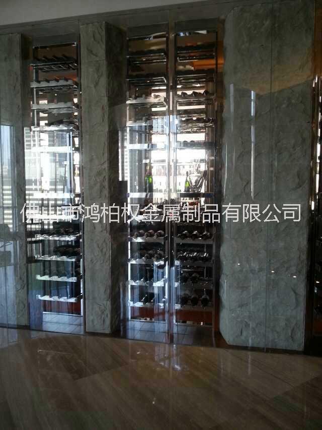 供應不銹鋼洋酒酒柜規(guī)格制作，  酒店不銹鋼紅酒柜（酒架）