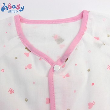 雅貝比純棉紗布開襟上衣寶寶圖片