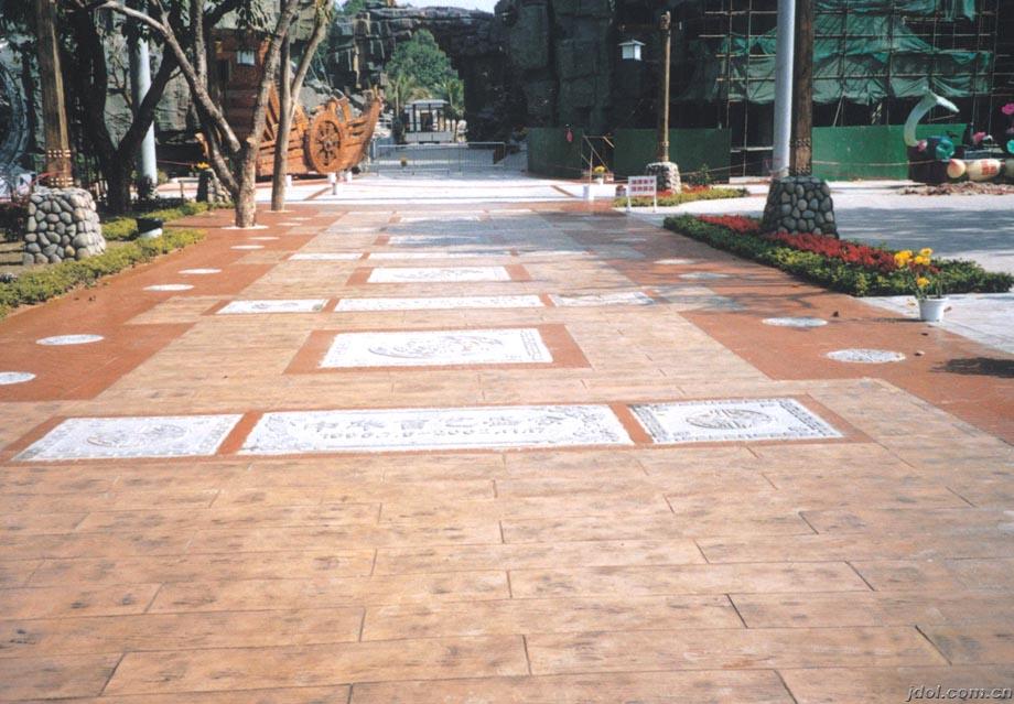龍巖 彩色混凝土路面 壓花地坪圖片