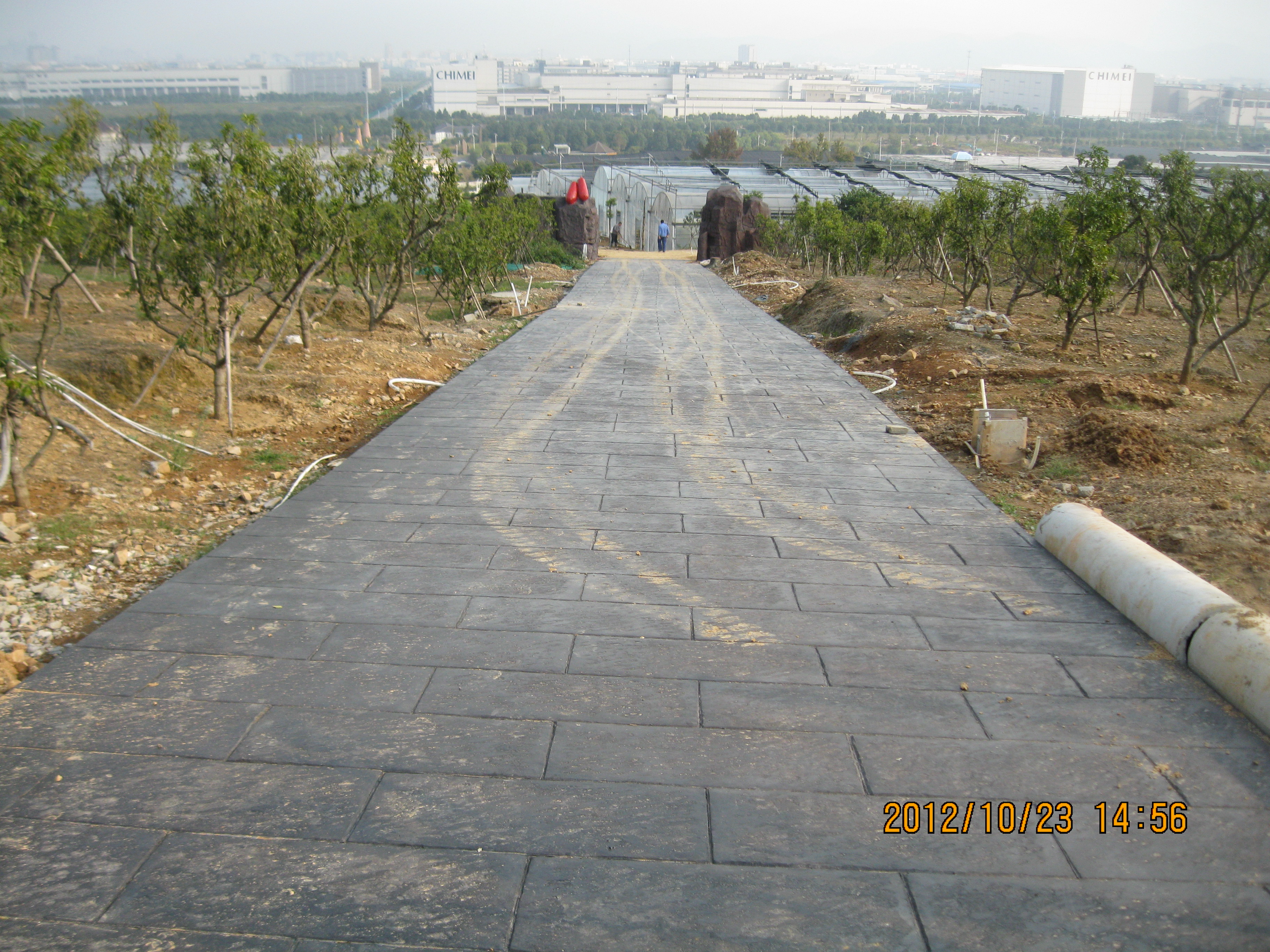 黃山市景區(qū)工程彩色壓花地坪圖片