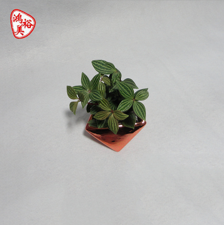 廠家直銷多肉小花盆電鍍環(huán)保色釉陶圖片