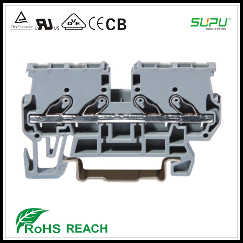 速普Supu轨装弹簧接线端子 快速接线端子 PR2.5/4