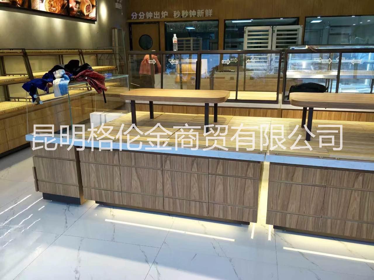 供应面包店设计装修 面包店设计装修 烤漆面包柜 食品柜图片