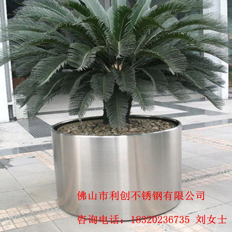 不銹鋼酒店裝飾花盆定制圖片/不銹鋼酒店裝飾花盆定制樣板圖 (4)