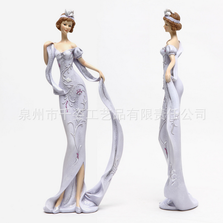 廠(chǎng)家銷(xiāo)售歐式貴婦仕女創(chuàng)意裝飾品簡(jiǎn)約家居裝飾擺件新房喬遷禮物