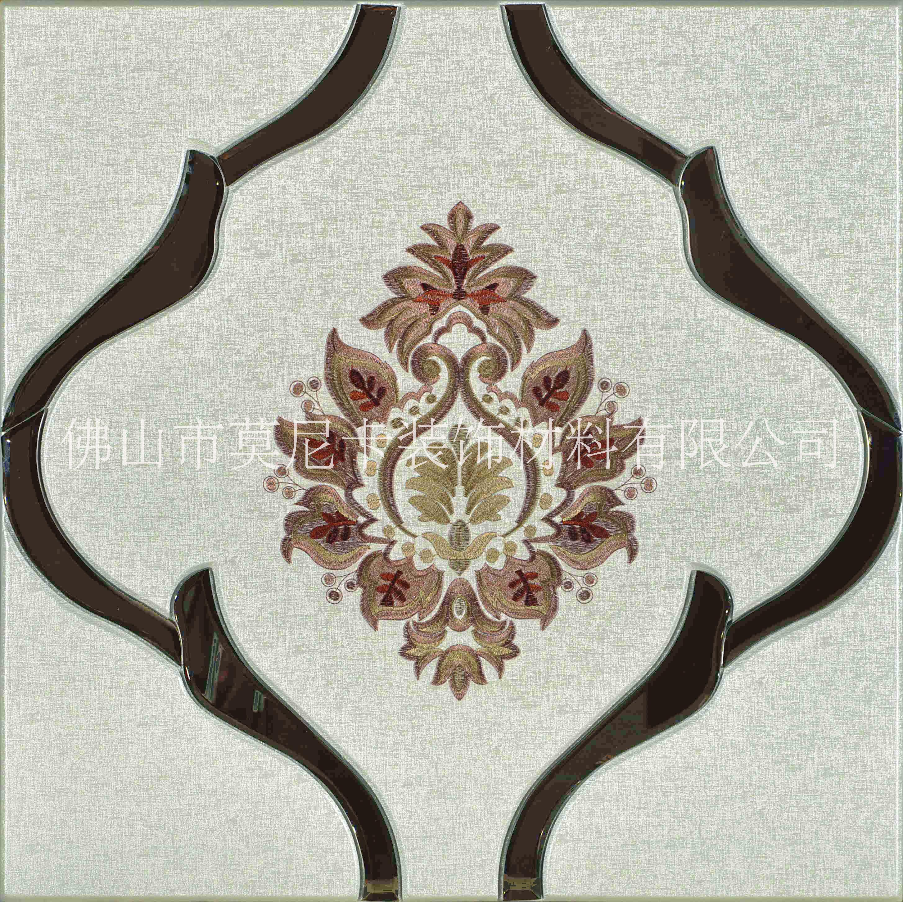莫尼卡新款刺繡鑲嵌硬包背景墻廠家圖片