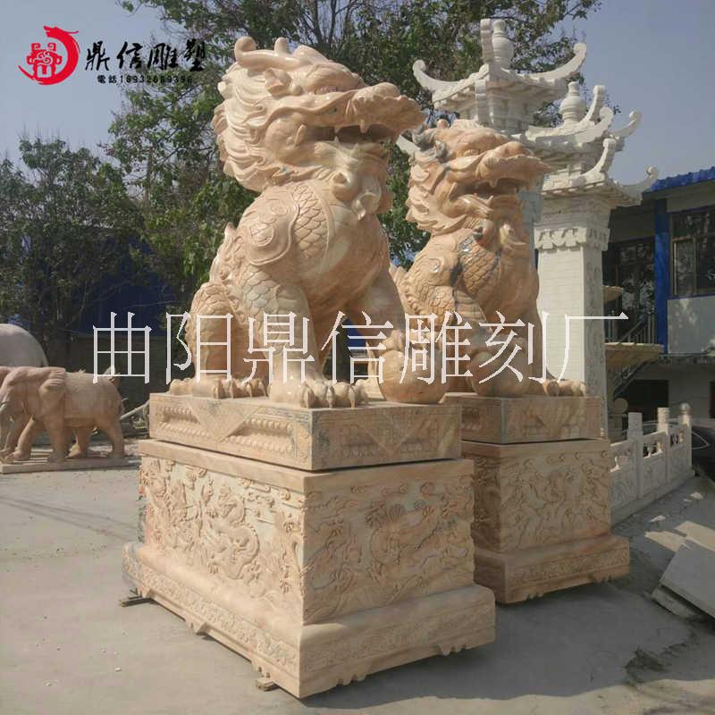 現(xiàn)貨供應(yīng)石雕麒麟 晚霞紅麒麟 雕刻動物