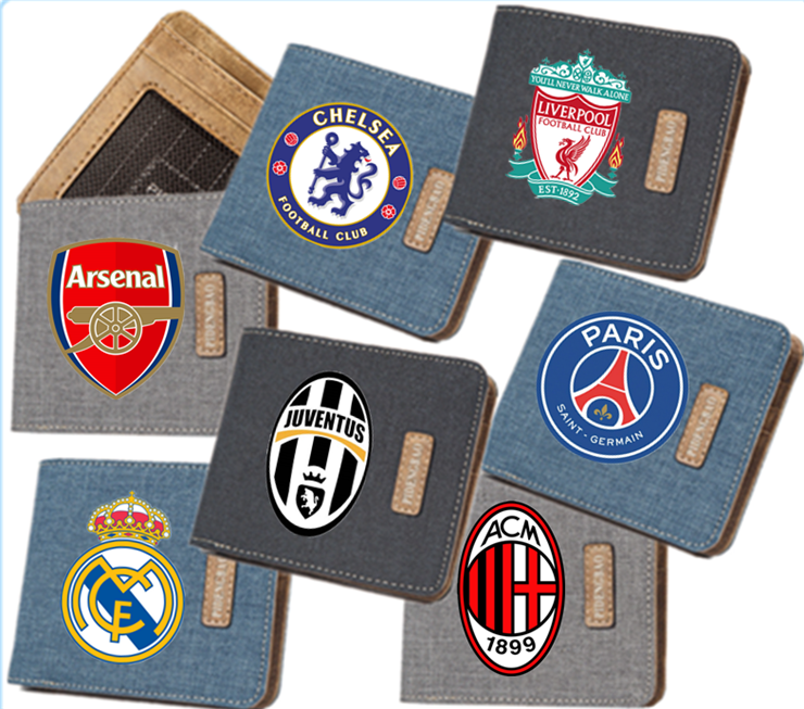 足球隊(duì)錢包 巴薩皇馬利物浦切爾西短款錢包 男士皮夾 廠家批發(fā)