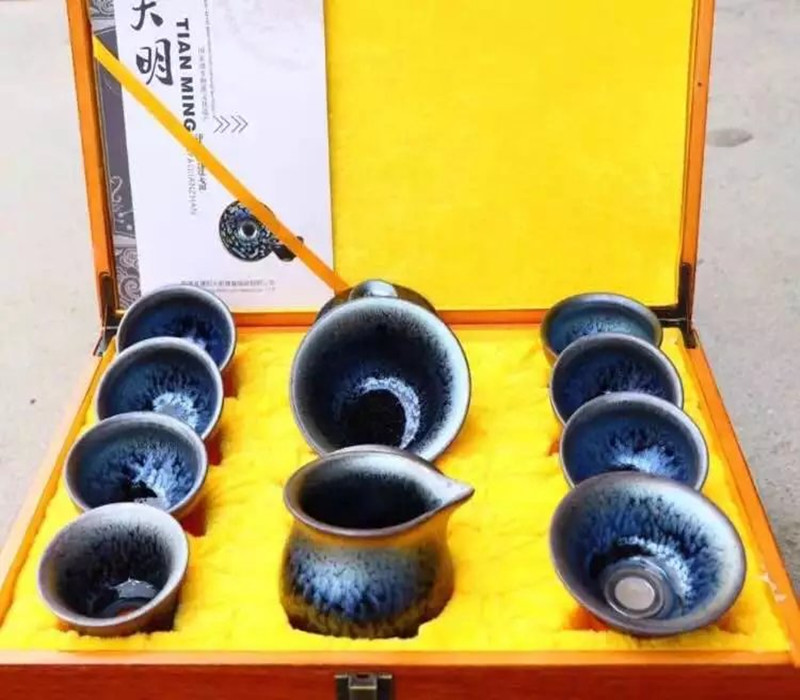 建盞全套茶具一套建盞油滴茶具價(jià)格圖片