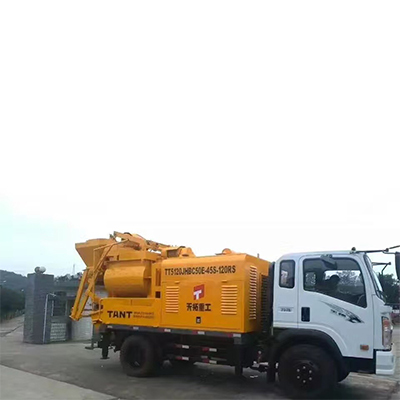 混凝土車(chē)載攪拌輸送泵一體機(jī)圖片