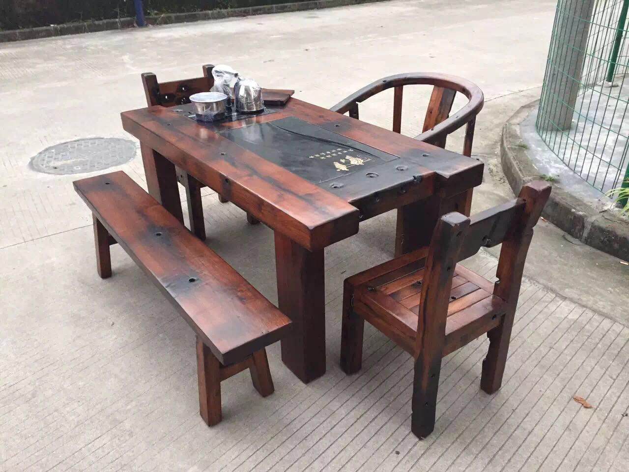老船木茶桌圖片/老船木茶桌樣板圖 (2)