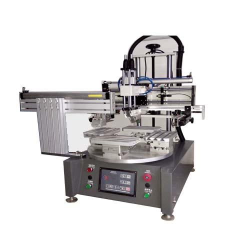 轉(zhuǎn)盤絲印機(jī) 、帶機(jī)械手轉(zhuǎn)盤絲印機(jī)、自動(dòng)下料絲印機(jī)