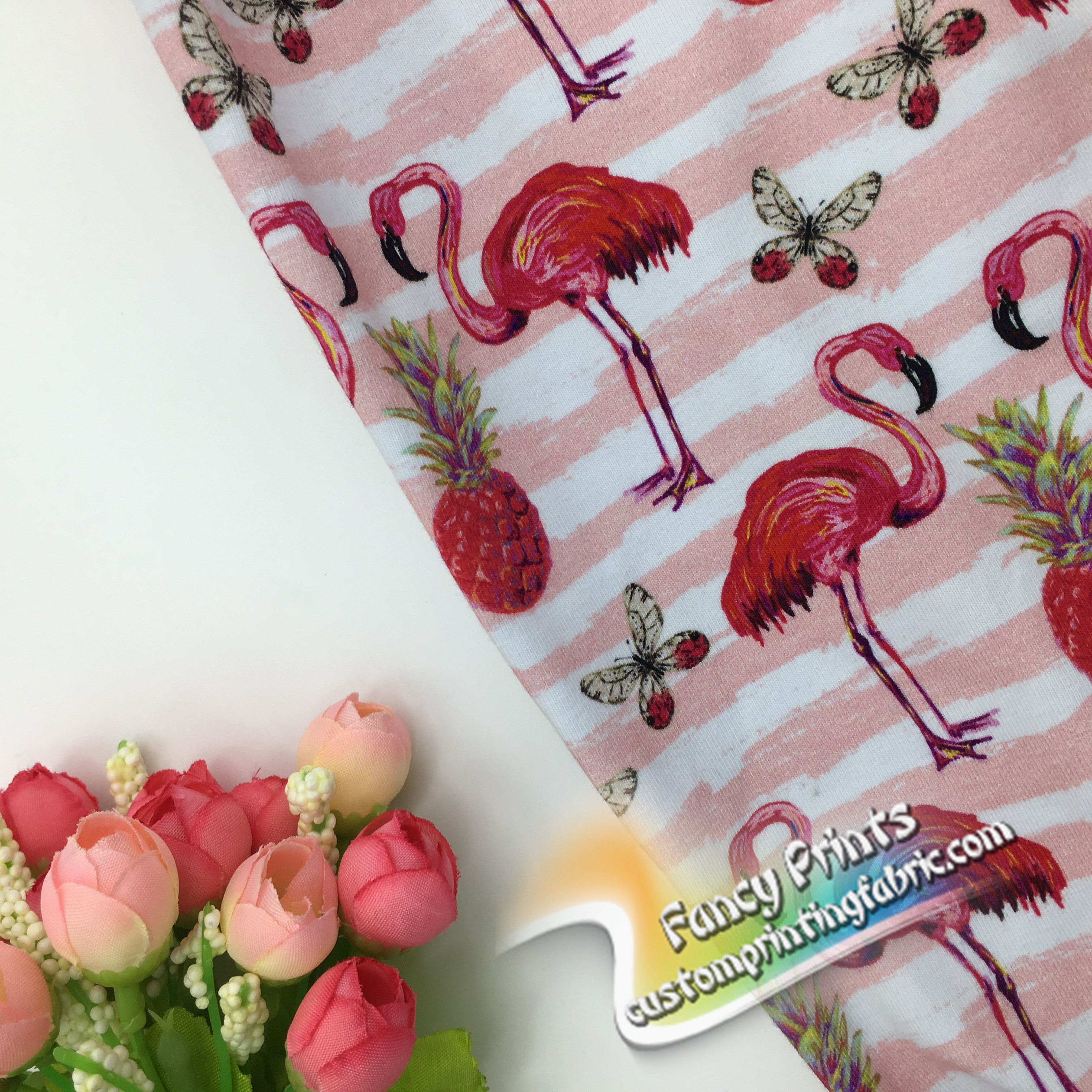 棉氨印花面料，95%棉5%氨綸，