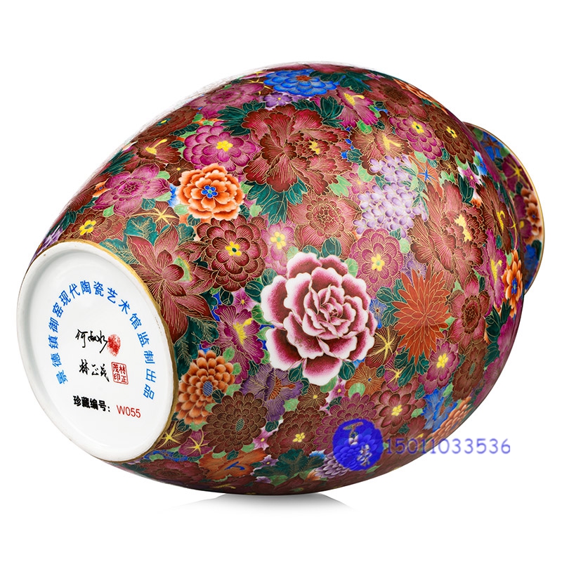 刻金絲琺瑯彩萬花富貴瓶圖片/刻金絲琺瑯彩萬花富貴瓶樣板圖 (4)