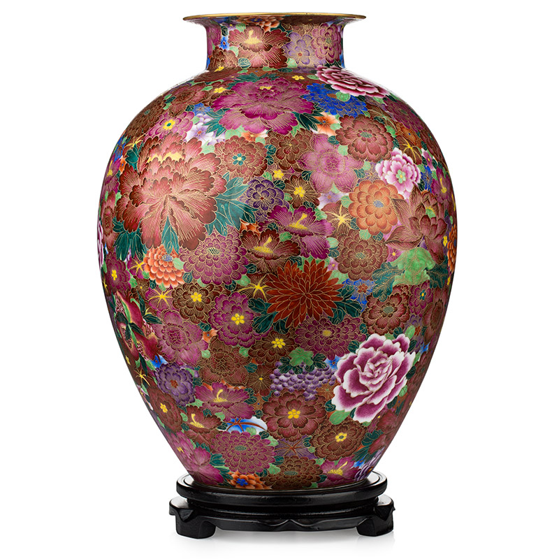 刻金絲琺瑯彩萬花富貴瓶圖片/刻金絲琺瑯彩萬花富貴瓶樣板圖 (3)