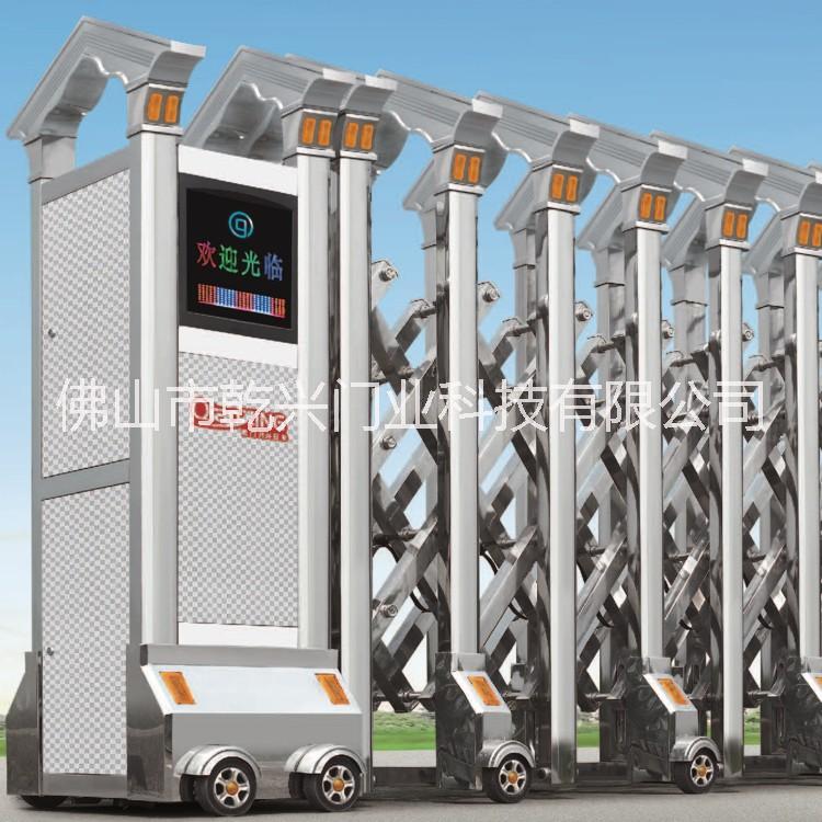 佛山不銹鋼電動伸縮門電動門自動門收縮門學(xué)校工廠小區(qū)大門