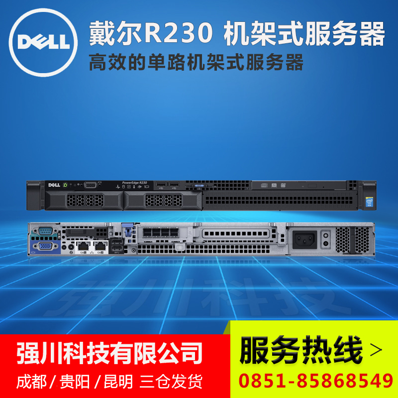 贵州服务器总代理_PowerEdge R230服务器 1U 四核/8G内存/1T硬盘 现货促销