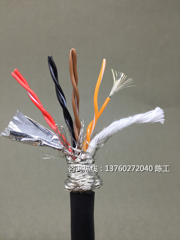 深圳耐彎曲耐折1000次22AWG 8芯TRVVSP8*0.3mm2雙絞*拖鏈電纜 8芯機器人拖鏈電纜