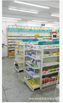 药店非处方区双面货架展示架 药房便利店母婴店背网货架