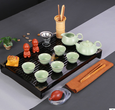 實(shí)木茶盤茶博士套裝圖片